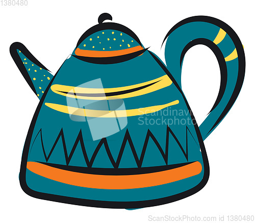 Image of Light blue teapot vector illustration on white background