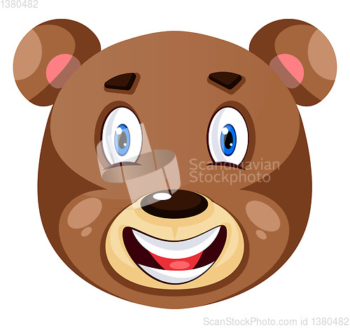 Image of Bear is feeling happy, illustration, vector on white background.