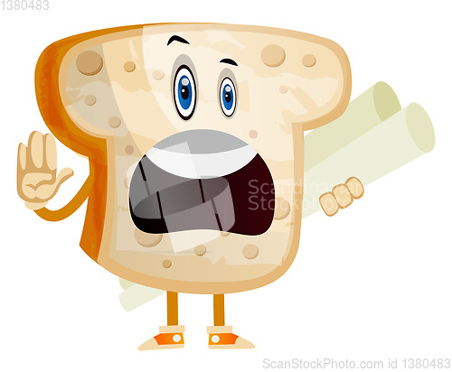 Image of Employed bread illustration vector on white background