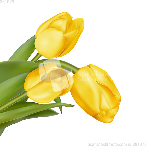 Image of Bouquet of yellow tulips. EPS 10