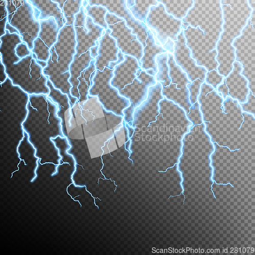 Image of Blue electric power flash. EPS 10