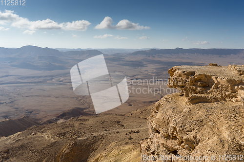 Image of Trekking in Negev dramatic stone desert, Israel 