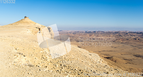 Image of Trekking in Negev dramatic stone desert, Israel 