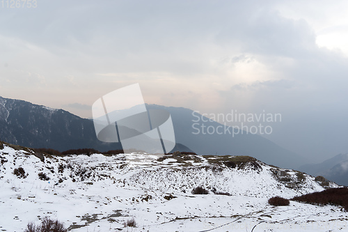 Image of Snow mountains peak in Nepal Himalaya 