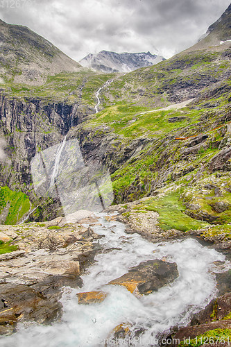 Image of Dramatic norwegian landscape in cold summer