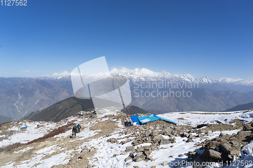 Image of Snow mountains peak in Nepal Himalaya 