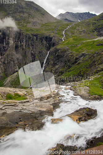 Image of Dramatic norwegian landscape in cold summer