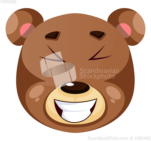 Image of Bear is laughing, illustration, vector on white background.