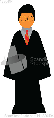 Image of Young boy in Harry Potter costume vector or color illustration