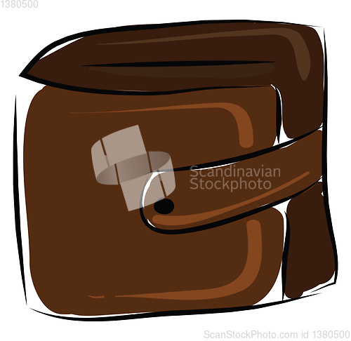 Image of Brown purse illustration vector on white background 