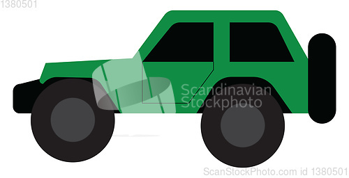 Image of A green high-performance car for the off-road driving adventures