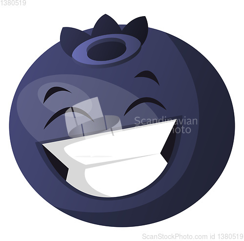 Image of Blueberry laughing illustration vector on white background