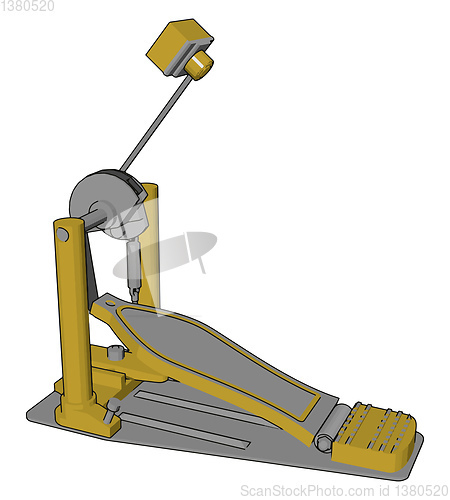 Image of Single bass drum paddle Instrument vector or color illustration