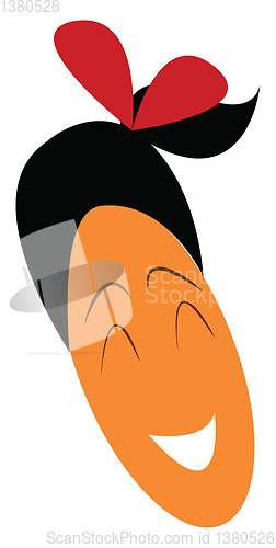 Image of A girl with a bow hair band vector or color illustration
