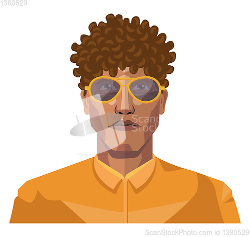 Image of Handsome guy with short curly hair illustration vector on white 