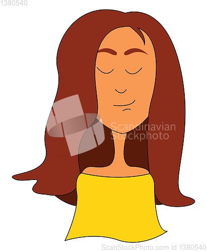 Image of A modern girl in yellow blouse vector or color illustration