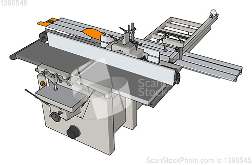 Image of 3D vector illustration of an industrial power press machine whit