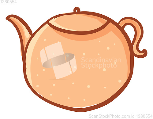 Image of Clipart of a round-shaped teapot/Kettle/Evening snacks time vect