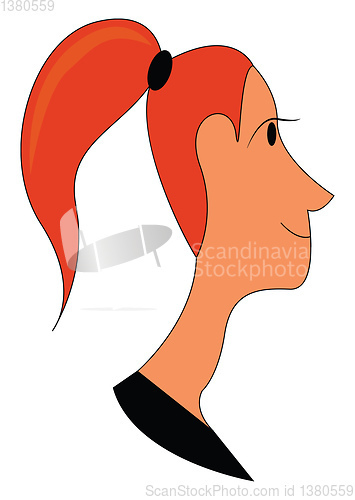 Image of Profile of a red headed girl vector illustration 