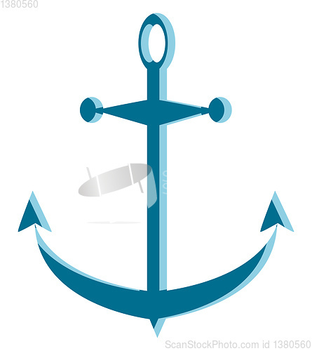 Image of A teal anchor, vector color illustration.