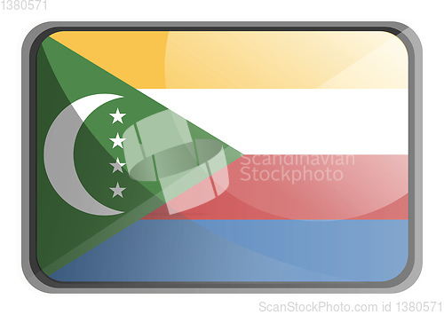 Image of Vector illustration of Comoros flag on white background.