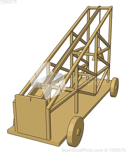 Image of Simple grey construction transport vehicle with platform vector 