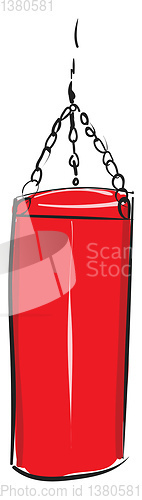 Image of A red punching bag vector or color illustration