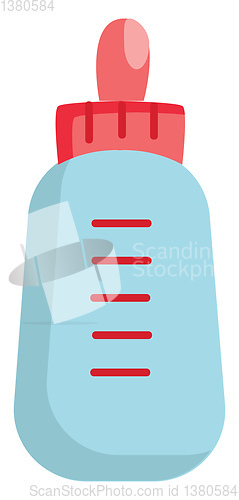 Image of Light blue and pink feeding bottle vector illustration on white 