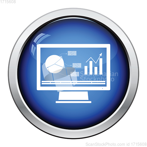 Image of Monitor with analytics diagram icon