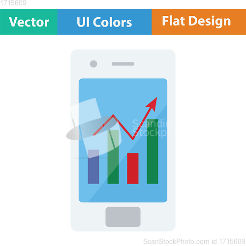 Image of Smartphone with analytics diagram icon