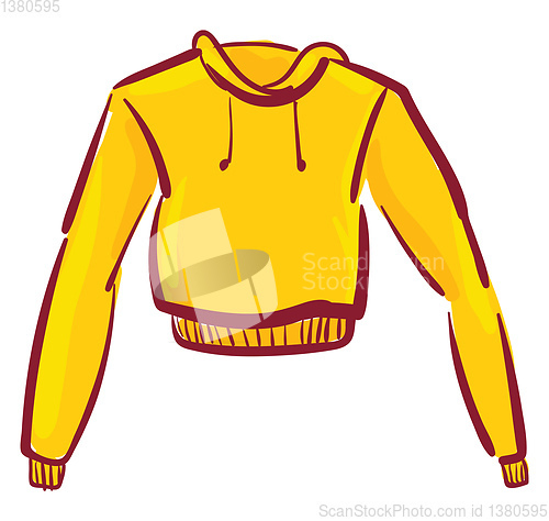 Image of A trendy yellow hoody vector or color illustration