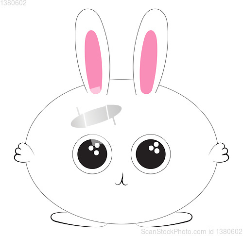 Image of Image of chubby bunny - rabbit, vector or color illustration.