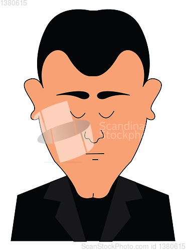 Image of Man in black vector or color illustration