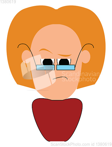 Image of Mad man with lots of hair, vector or color illustration.