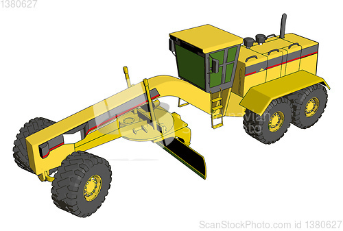 Image of Yellow industrial grader vector illustration on white background