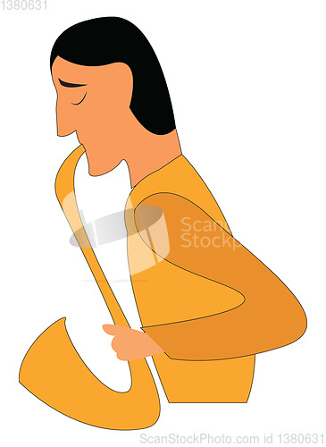 Image of A man playing saxophone a musical instrument vector color drawin