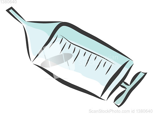 Image of Clipart of a blue and purple colored syringe needle vector or co