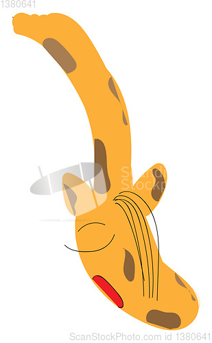 Image of Tall giraffe with long hair vector or color illustration