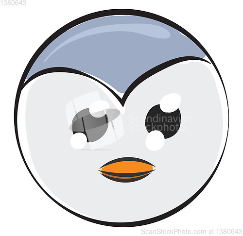 Image of Cartoon picture of the face of a cute penguin isolated on the wh