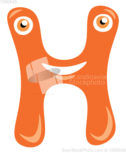 Image of H shape alphabetic figurine vector or color illustration