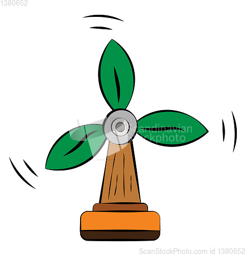 Image of Renewable energy from windmill tree vector or color illustration