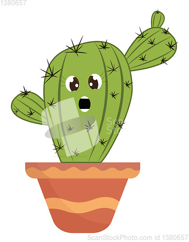 Image of A screaming cactus vector or color illustration