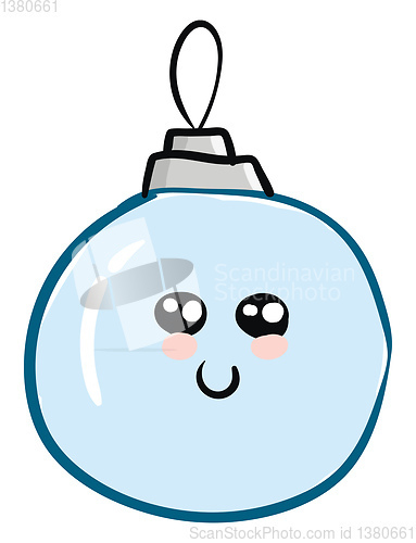 Image of Cartoon Newyear artificial bell/Blue Xmas hanging toy for decora