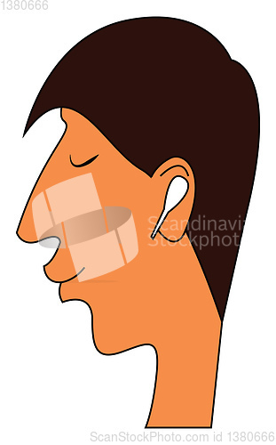 Image of Boy with wireless headphones illustration vector on white backgr