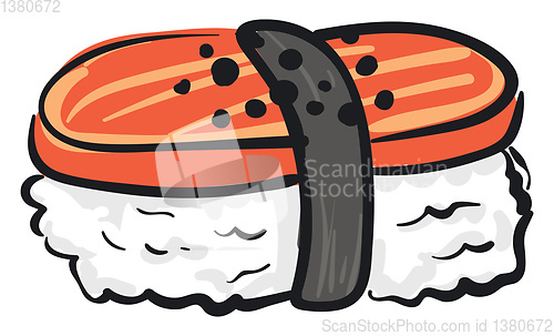 Image of Clipart of multi-colored sushi vector or color illustration
