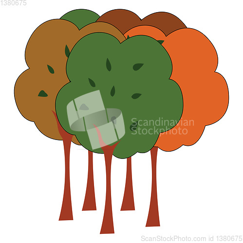 Image of Forest, vector or color illustration.