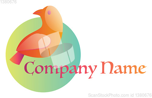 Image of Orange bird on green circle logo vector illustration on a white 