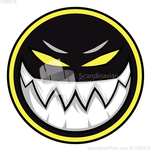Image of Black evil monster logo illustration vector on white background 