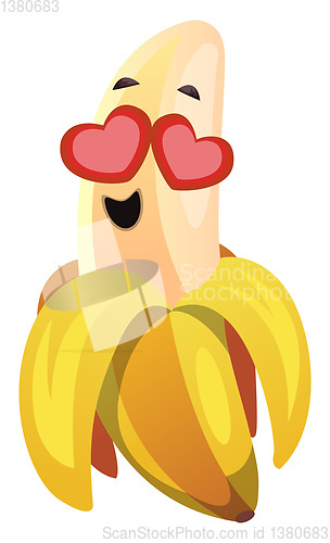 Image of Banana in love illustration vector on white background