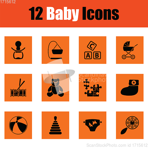 Image of Set of baby icons